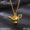 Colgante de lámpara mágica de Aladino dorado con dimensiones de 42x30mm - Solo Colgante / Dorado