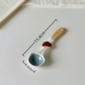 Cute ceramic cat paw dessert spoon in brown and white with dimensions 15.8cm x 4.5cm - Chestnut-Long Handle Spoon