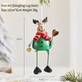 Decorazione a renna in metallo verde con gambe penzolanti per l'albero di Natale - Renna in Ferro con Gambe Pendenti
