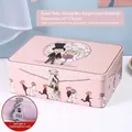 Pink retro storage box with wedding cartoon theme, metal padlock, and two keys - Large - Dream Wedding (With Padlock)