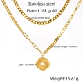 Spécifications détaillées du collier double couche plaqué or 18k avec pendentif disque - Or (ZN062G)