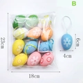 Set di 12 uova di Pasqua colorate con nastri di seta e motivi a margherita per decorazione - Stile B / Grande