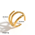 Minimalist geometric gold triple spiral ring with 18.5mm inner diameter and 3g weight - Gold Three Layer Spiral Wrap Style (TR4503)