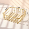 Cesto quadrato in metallo dorato per frutta e snack, design moderno, misura 18x18x6cm - Piccolo / Oro
