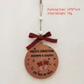 Wooden Christmas ornament for parents with 2025 baby footprints and red plaid bow - 2025 Merry Christmas Mommy & Daddy