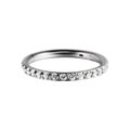 Silver stainless steel nose ring with triple rows of white zircon pavé setting - #1-Single Row Zirconia / 1.2*8mm / Steel