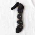 Calze in seta di vetro bianche e nere con motivi floreali e inserto trasparente - Taglia unica / Patchwork Nero e Bianco
