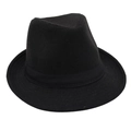 Classic black felt fedora hat with a matching grosgrain ribbon and stitched brim - One Size / Black (No.5)