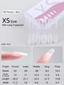 Size XS medium-long coffin press-on nails 100pcs box with detailed dimensions - Medium Long Coffin (Size XS)