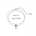 Minimalist stainless steel chain bracelet with a green triangle gemstone pendant - Silver-Green Zircon