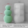 Three-layer spherical ribbed candle silicone mold with product dimensions and weight - Triple Ball Mold J-1277