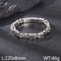 Bracciale a catena bizantina in acciaio inossidabile argento con chiusura rettangolare - Acciaio (KB169945-KFC)