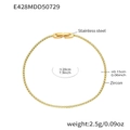 Slim gold-plated stainless steel tennis bracelet featuring micro-pave cubic zirconia - Green Zirconia / 20cm