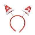 Christmas headband with red felt Santa hats, white snowflakes, and fluffy pom-poms - 7# Snowflake Santa Hat