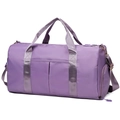 Purple waterproof yoga gym bag with shoe compartment and adjustable shoulder strap - Purple