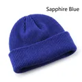 Klassische königsblaue Rippstrickmütze für Winterwärme und Outdoor-Sportarten - Königsblau