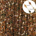 DIY gold plated stainless steel chain with colorful 3mm beads for jewelry making - Colorful Round Beads (5)