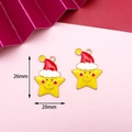 Christmas yellow star charms with red hats DIY jewelry pendants 26x20mm accessories - 21# Christmas Star