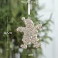 Golden Santa Claus hanging ornament with sparkling glitter and clear faux diamond - Champagne Snowman