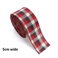 5cm Red Black White Plaid (2m)