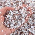 Mixed set of white half pearls, AB crystals and mocha rhinestones for DIY nail art and crafts - 30 g / White Brown Series-01