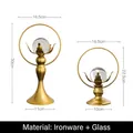 Modern gold iron frame lotus crystal ball ornaments in large and small sizes - Lotus Crystal Ball - 2 Piece Set