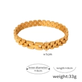 Men's geometric gold-plated titanium steel bracelet featuring a watch-strap link design - Gold