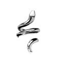 Vintage silver snake-shaped wrap ring with minimalist triple-layer coiled design - Adjustable Open / Style 19 (Minimalist Triple Silver Snake)