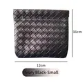 Kompakte geflochtene Make-up-Tasche in Elfenbeinschwarz mit kleinen Abmessungen - Lippenstifttasche Klein / Elfenbeinschwarz