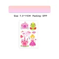 Princess and unicorn glitter tattoo stickers for girls, 7.5x11cm waterproof sheets - Crown & Unicorn Style (QC-005)