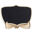Mini shield-shaped wooden chalkboard with a natural wood frame and easel stand - Printed Crown Shape 10*7.5