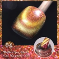 04 Reflective Glass Cat Magnetic Gel for nails with a sparkling gold-red finish - Phantom Quicksand Cat Eye 04