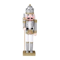 30cm silver glitter nutcracker king with golden scepter and crown Christmas ornament - Silver Glitter Nutcracker King (TN3002AR) / Silver
