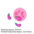 Mini molde de silicona para fondant y chocolate con forma de berenjena para manualidades - 4# Serie de Berenjenas / Rosa