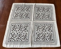 Foulard quadrato in seta con stampa leopardata su sfondo di tessuto bianco crema - Leopardo Bianco