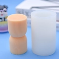 Macro detail of cylindrical silicone mold with vertical texture for DIY candle crafts - Double Layer Cylindrical Ribbed Style(2)