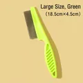 Large green pet grooming comb with fine stainless steel teeth for flea removal - Large (18.5cm×4.5cm) / Green