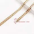 Catena piatta dorata per borse con filo da 2,5mm e maglie da 9,5x13mm in metallo - H13NK-2.5x9.5x13mm / Oro