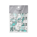 Détail des stickers ongles TOG-007 avec texture marbre gris et accents bleu tiffany - Texture de Marbre Bleu Gris (TOG-007)