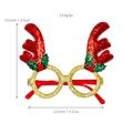 Christmas reindeer horn glasses with gold glitter frames and red sequin antlers - Red Glitter Coarse Powder Antlers Glasses