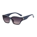 Fashionable women's square sunglasses with deep blue resin frame and gradient grey lenses - Gray Frame Brown Gray