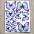Purple butterfly cake toppers in various sizes for DIY dessert table decoration - Purple Blue Butterfly Material Kit
