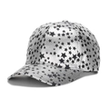 Berretto da baseball riflettente argento con stelle nere e visiera curva stile street - Argento