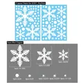 White snowflake static window stickers set with stars and dots, two 25x35cm sheets - XC037 (2 Sheets/Set)