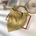 Bandeau large à fleurs jaunes avec motif floral violet et design en tissu élastique - Jaune Gingembre