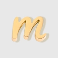 Minimalist gold-plated lowercase letter m bead accessory with polished mirror finish - Lowercase m / Gold
