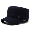 Casquette d'hiver pour homme bleu marine avec protège-oreilles et emblème étoile - Réglable / Bleu Marine Étoile de Mode
