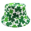 Bob de la Saint-Patrick avec motif trèfles verts sur fond blanc pour hommes et femmes - Blanc avec Imprimé Trèfle Vert Allover (3#) / M (56-58cm)
