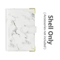 A6 A5 macaron marble print PU leather binder cover with golden corners and magnetic buckle - White Marble With Corners (Cover Only)