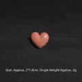 Cute pink heart-shaped resin brooch pin for girl bags and shoes accessory 2x1.8cm - Colorful Heart Small / Light Coffee